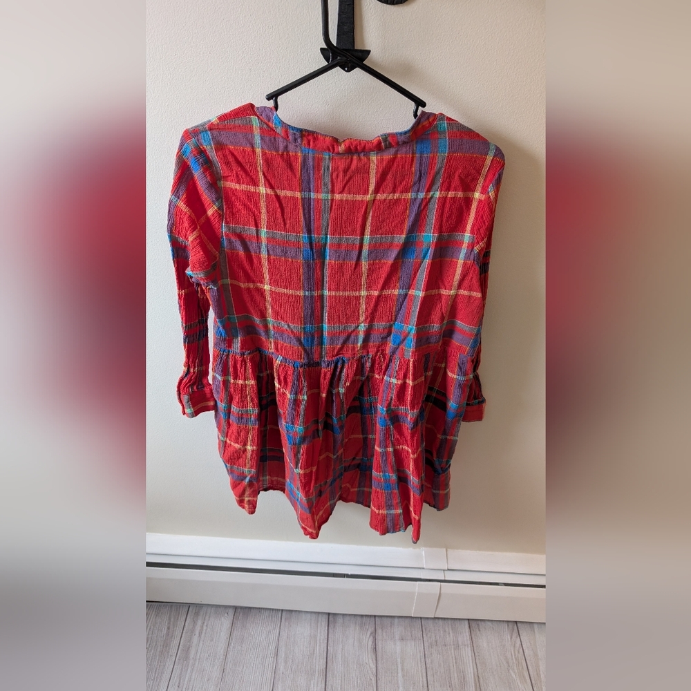 11•1•Tylho red plaid long sleeve blouse. Size Large - Picture 6 of 12
